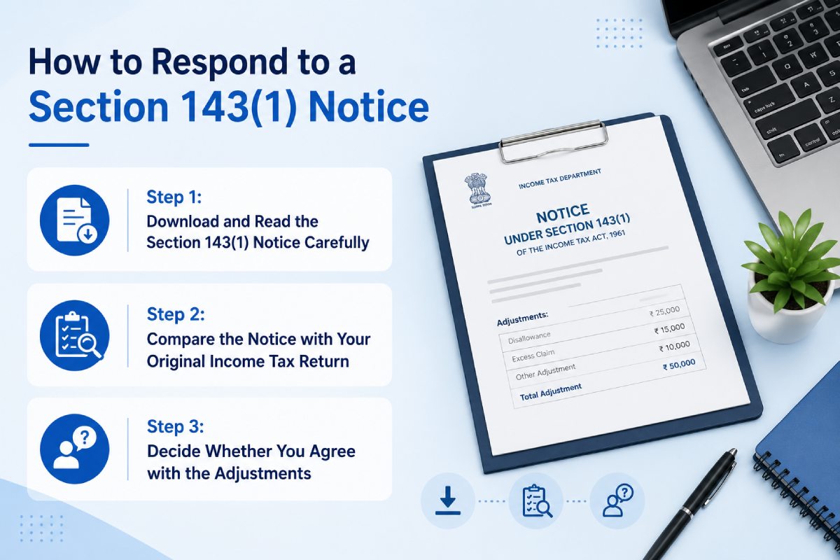 Section 143(1) Income Tax Notice Explained: Reasons, Response Process & Solutions (2026) 1 How to Respond to a Section 143(1) Notice