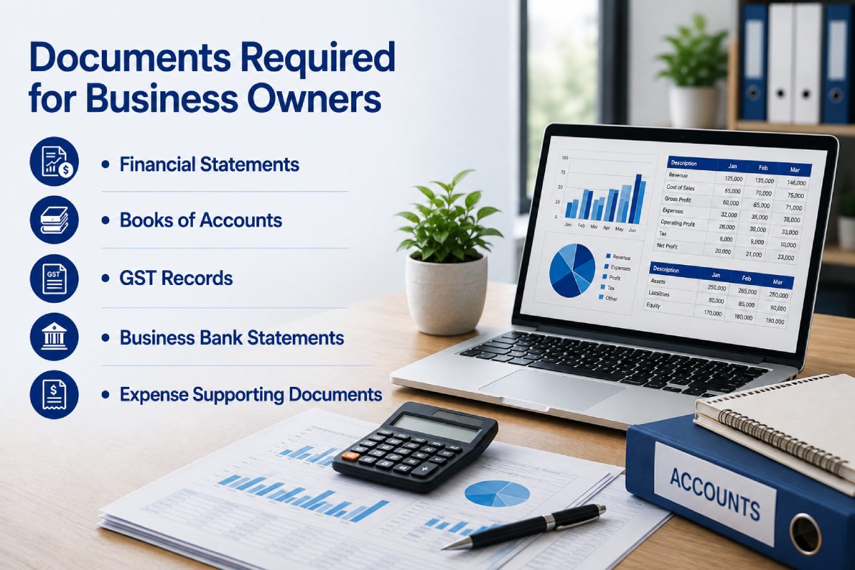Income Tax Return Filing Checklist for Salaried Employees and Businesses 1 Documents Required for Business Owners for ITR Filing